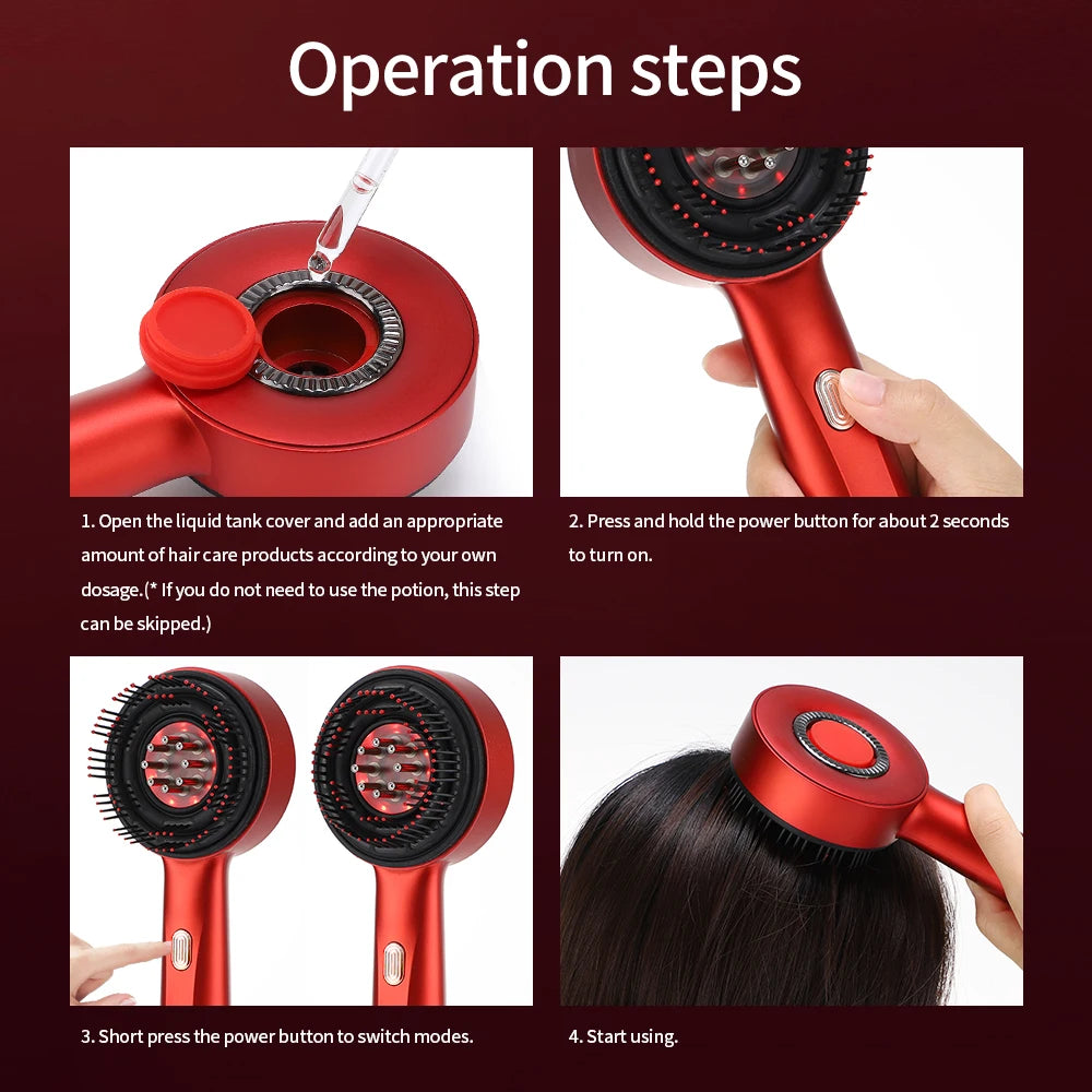 Scalp Massager Comb with Red Light Therapy